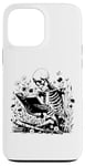 iPhone 13 Pro Max Skeleton Reading Book Floral Wisdom Funny Book Lover Case