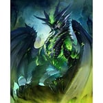 wanghan Puzzle Adulte 1000 Pièces Puzzle Classique Jouets Jouet en Bois pour Enfants Décoration De La Maison Cadeaux d'art Dragon Occidental vert-50x75cm