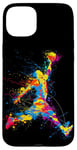 Coque pour iPhone 15 Plus Splash d'action coloré pour les amateurs de basket-ball