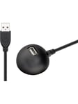 Pro USB 2.0 Hi-Speed extension cable with desktop foot black