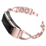 18 mm Huawei TalkBand B5 D-Shape klockarmband i rostfritt stål - Rosa