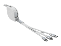 DELOCK – USB Type-C 3 in 1 Retractable Charging Cable for Lightning / Micro USB / USB Type-C white