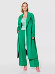 Closet London Long Trench Coat, Green