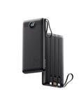 VRURC Batterie Externe 20000mAh QC 22.5W Power Bank Cable intégré, USB C Charge Rapide LED Chargeur Portable avec 4 Sorties et pour iPhone13/12/11/X/8, Samsung Huawei Xiaomi Tablet