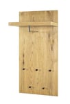 HAKU Möbel garderobe murale chromé, chêne, MDF, métal, plateau nid d'abeille placage en bois véritable - Dim.: L 49 cm x H 100 cm x P 31 cm, Style: Modern