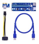 ATEC - Riser PCI-E/PCI Express "Ver006C" x1 to x16 carte USB 3.0 x cartes graphiques GPU, Mining, Crypto - (1 x Riser Ver006C)