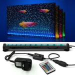 Lampe d'aquarium étanche avec télécommande 5050 led à changement de couleur avec contrôleur 24 touches pour aquarium d'eau douce et d'eau salée 30 cm