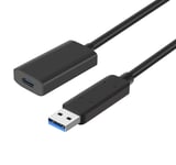 NÖRDIC aktiv 5m USB 3.2 Gen 2 SuperSpeed ​​​​10 Gbps Forlengelseskabel USB-A hann til USB-C hunn