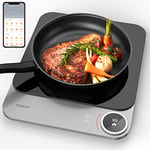 TOKIT Portable Induction Hob Pro 2100W Electric Cooktop Countertop Burner 99 Power Adjustment Timer 20mm Ultra-Thin App-WiFi Smartphone Heating Control Sensor