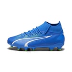 PUMA FG/AG Jr Chaussure de Football, Ultra Blue White Pro Green, 30 EU