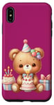 Coque pour iPhone XS Max Birthday Wishes Ours en peluche marron pour fille ou garçon