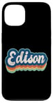 Coque pour iPhone 13 Edison Prénom Garçon Style Vintage Années 70 80 Personnalisé