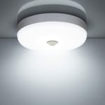 Galaxy LED-taklampa med rörelsedetektor 12W 1500LM 6500K kallvit IP56 vattentät cirkulär LED-taklampa, lämplig för utomhus- och inomhustrappor