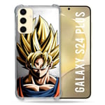 Cokitec Coque Renforcée pour Samsung Galaxy S24 Plus Manga Dragon Ball Sangoku Portrait