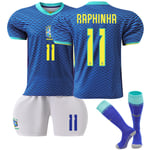 2024 UEFA Brasilien Bortalag Fotbollströja Uniform Lagtränings T-shirt #11 Raphinha Adult S(165-170cm)