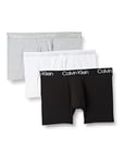 Calvin Klein Men's Trunk 3pk 000nb2970a Trunks, Multicolour (White/ Black/ Grey Heather), XL