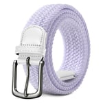 LAKIDAY Ceinture Homme Elastique Unisexe Tissu élastique Ceinture Élastique Tressée Stretch Belt Ceinture Étirable Pour les Hommes et les Femmes Plusieurs Couleurs Blanc Longueur 120cm