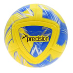 Precision Nueno FIFA Quality Pro Match Football, 8 Panel Hybrid with Anli 1.20 Quick Silver PU, 2024 Professional Highly Durable Ball, Yellow Blue, Size 4