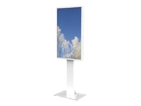 Hi-Nd Floorstand Glass With Casing 55" - Ställ - För Lcd-Panel För Digital Skyltning - Metall, Glas - Vit, Ral 9003 - Skärmstorlek: 55" - Monteringsgränssnitt: 200 X 200 Mm - Golvstående - För Samsung Qb55, Qh55, Qm55