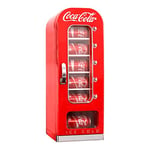 Mini Fridge For Bedrooms 5L Small Fridge Retro Vending Machine Style 10 Can Quiet Mini Fridges with Display Window For Coke Beverages Food Drinks Home 12v Portable Cooler Cool Box by Coca-Cola, Red
