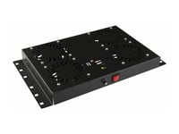 Lanview By Logon - Viftemontering For Racktakssamling - Analog Controlled, Built-In Uk Plug - Med 4 Kjølevifter, Termostat - Svart, Ral 9005 - 1U - 19"