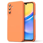 Byvuwiay Coque pour Samsung Galaxy A15 4G/5G, Ultra Mince Premium Housse Souple en Silicone Liquide, Coque de Protection pour Samsung Galaxy A15 4G/5G - Orange