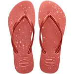 Havaianas Slim Gloss Girls Flip Flops | Color: Rose/Golden Blush | Size: 8/9 Child UK