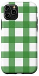 iPhone 11 Pro Green White Checkered Plaid Flannel Gingham Pattern Checker Case