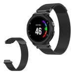 Garmin Forerunner 220 / 230 235 630 620 735 milanese ruostumattomasta teräksestä valmistettu ranneke - Musta