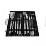 Set D'ustensiles Bbq Pour Grillades, Lot D'ustensiles Pour Barbecue, Mallette En Aluminium, 18 Ustensiles En Acier Inoxydable, Matériau: Alliage En Aluminium