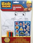 Bob The Builder Colouring Set - 8 Colour in Sheets 6 Pencils & Reusable Stickers