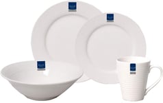 16 Pcs Ceramic Solar White Serving Dinner Set Tableware Salad Plates Bowls Cups