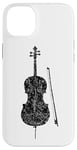 Coque pour iPhone 14 Plus Cello et Archet (Noir Ancien) Violoncello