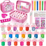 Chennyfun Kids Nail Varnish Set For Girls, 20 Colors Non-Toxic Peel-off Safe Dry