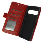 Case for Google Pixel 7 Pro Folio Dual Magnetic Tab Card-holder Red