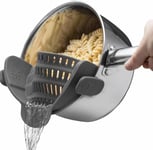 Kitchen Gizmo Snap N' Strain - Silicone Clip-On Colander, Heat Resistant Drainer