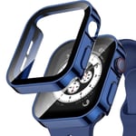 Vattentätt fodral för Apple Watch 7 8 9 45 mm 41 mm skärmskydd Glas+ cover Bumper Tempered iWatch 5 SE 6 44 mm 40 mm Tillbehör Blu Blu Blue Series 4 5 6 SE 44mm