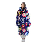 Character World Hugzee Oversized Wearable Hooded Fleece | Super Warm and Cosy Sherpa Lined, Disney Marvel Avengers Polkadot Design | Perfect For Teens, Women and Men, One Size Suggested Height 110cm+