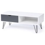 Idmarket - Table basse vintage noemi bois blanc pied épingle