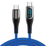 Ocetea USB C to USB C Charger Cable, 100W USB C Cable with LED Display, PD Fast Charging Cable Compatible with iPhone 15 Pro Max, Galaxy S24 S23 Ultra, Pixel 7, Huawei Mate 60 Pro, MacBook Pro(2M)