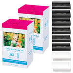 2 Set Replacement for Canon Selphy CP1300 KP-108IN Ink Photo Paper Selphy CP910