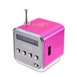 Mini radio FM haut-parleurs portables numériques haut-parleur de douche écran LED haut-parleur mains libres avec récepteur lecteur de musique MP3, rose rouge