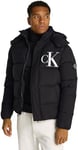 Calvin Klein Men’s Essentials Puffer Jacket with Hood, Black (Ck Black), S