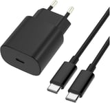 Chargeur 25w Pour Samsung Galaxy S21/A54/S20/A53/S23/S22/A32/A33/S21 Fe/Ultra,Chargeur Rapide Et 1.5m Cable