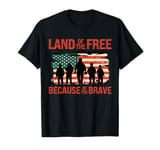 Land of the Free Because of the Brave Memorial Veterans Day T-Shirt