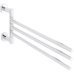 Optima - Cube Way Porte-serviette en laiton avec 3 bras pivotants, Chrome (SPI20)