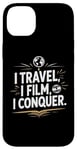 Coque pour iPhone 14 Plus I Travel I Film I Conquer Funny Vlogging Devise