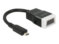 Delock Adapter Hdmi-Micro D Male > Vga Female With Audio - Videokonverterare - Hdmi - Vga - Svart, Vit - Detaljhandel