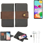 wallet case for Samsung Galaxy A41 + earphones bookstyle cover pouch