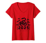 Womens Chinese New Year Outfit Year of The Snakes 2025 V-Neck T-Shirt